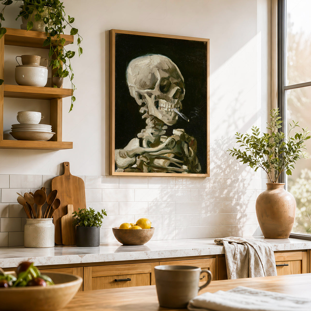 Vincent van Gogh Skeleton with a Burning Cigarette Art Print — artwork preview 23