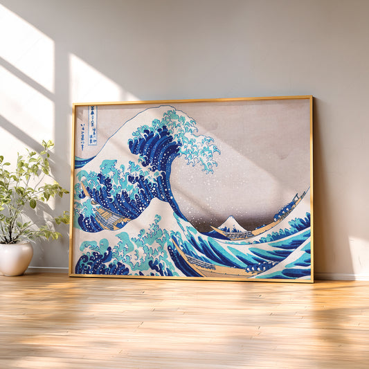 Katsushika Hokusai, The Great Wave off Kanagawa,  Japanese Ukiyo-e Wall Art — artwork preview 2