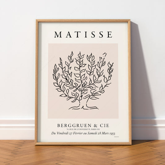 Henri Matisse Tree Drawing Exhibition Poster – Minimalist Line Art Print — artwork preview 2