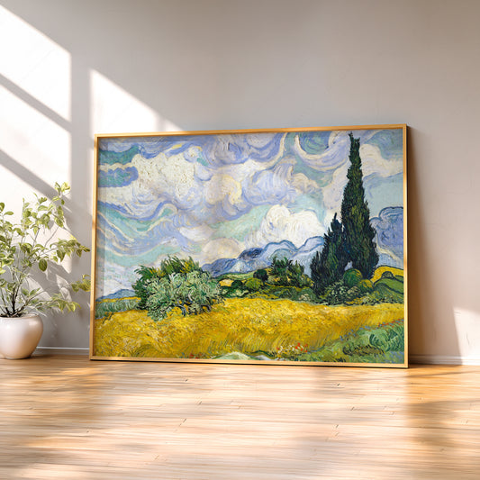 Vincent Van Gogh Wheat Fields with Cypresses Print – Famous Painting Wall Art — artwork preview 2