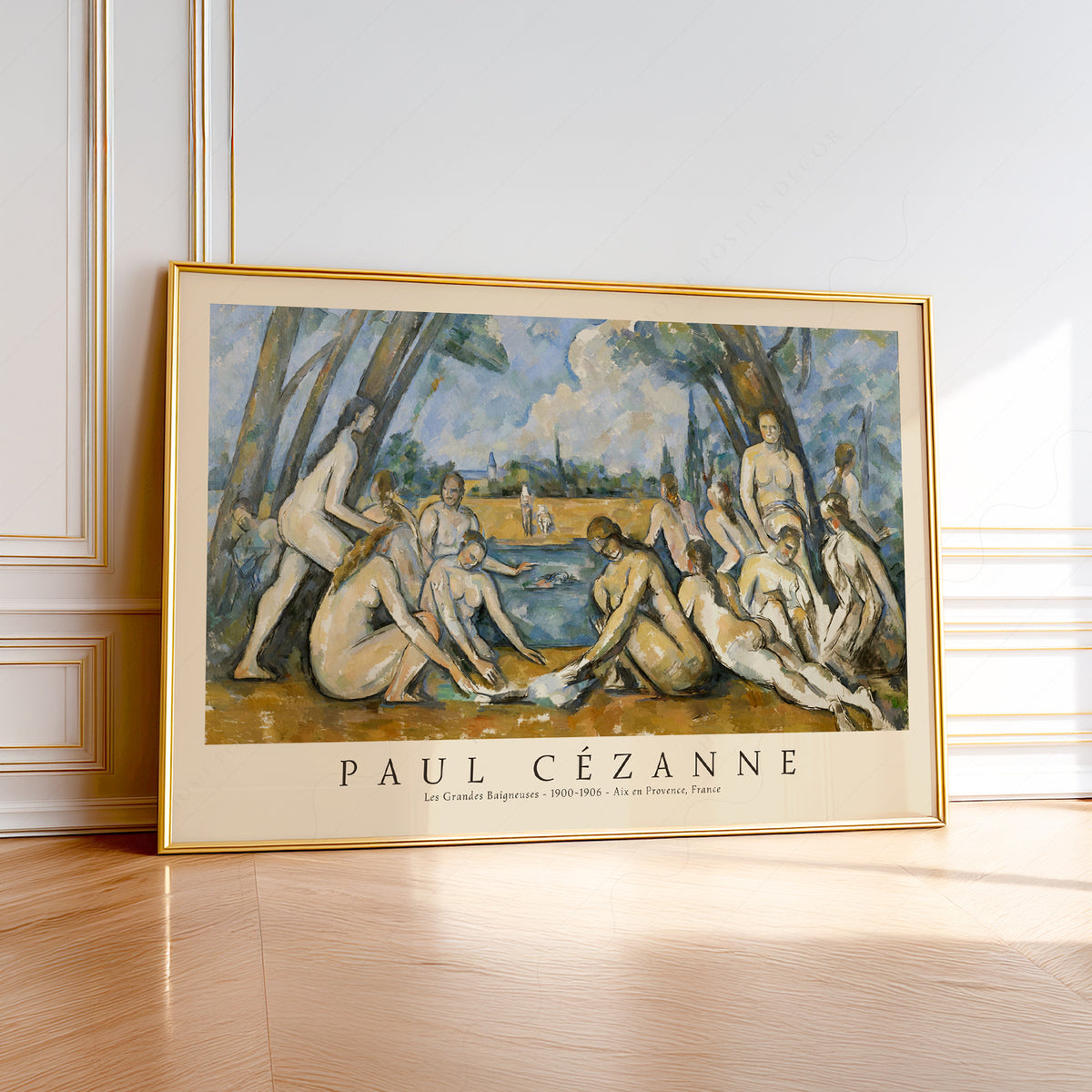 Paul Cezanne Bathers by the Water Exhibition Poster Art Print — artwork preview 1