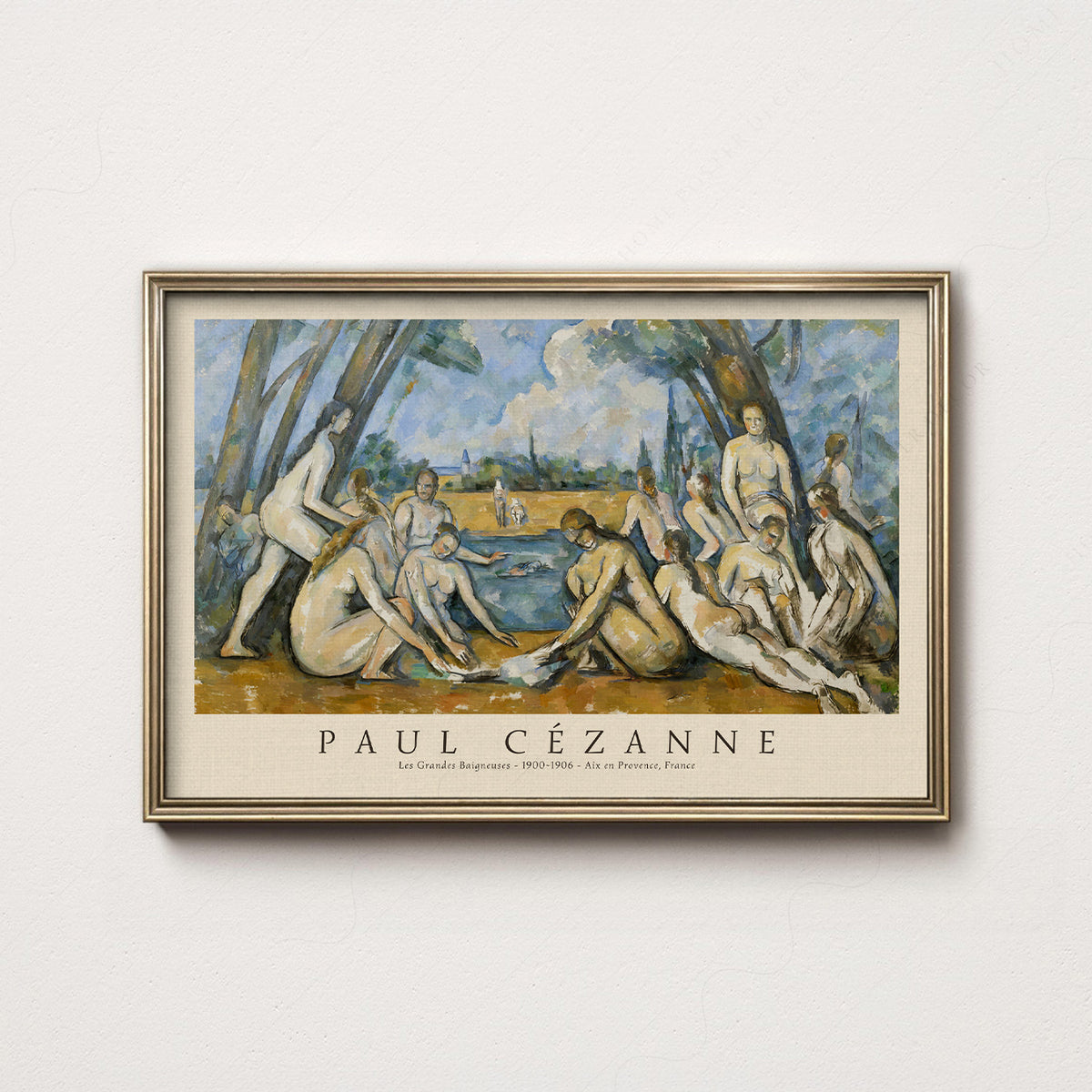 Paul Cezanne Bathers by the Water Exhibition Poster Art Print — artwork preview 7