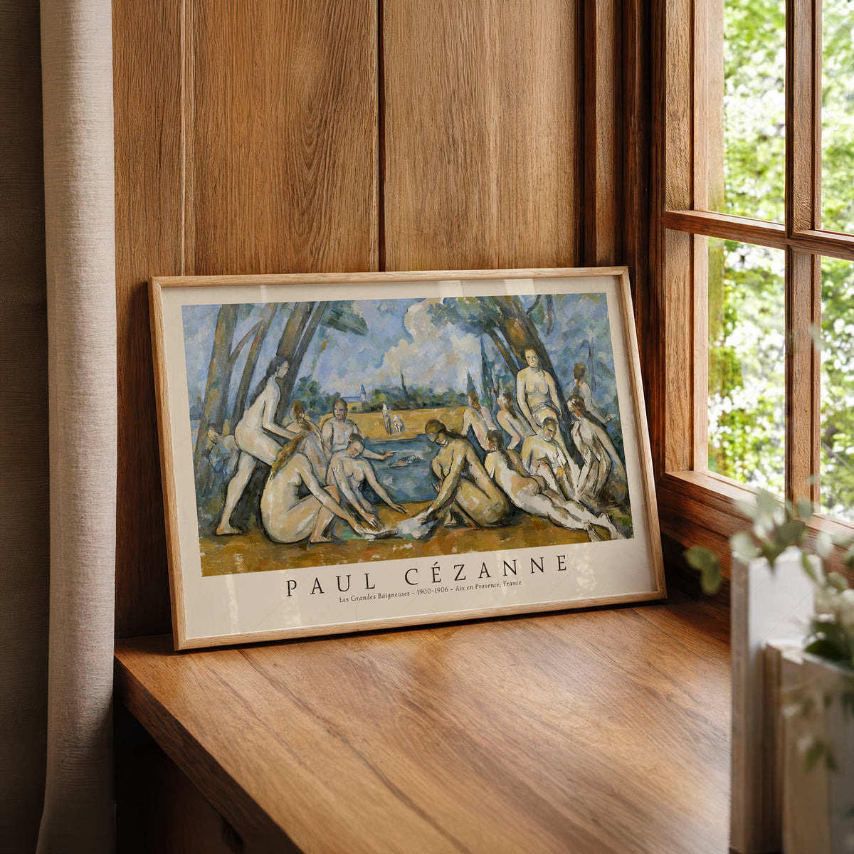 Paul Cezanne Bathers by the Water Exhibition Poster Art Print — artwork preview 22