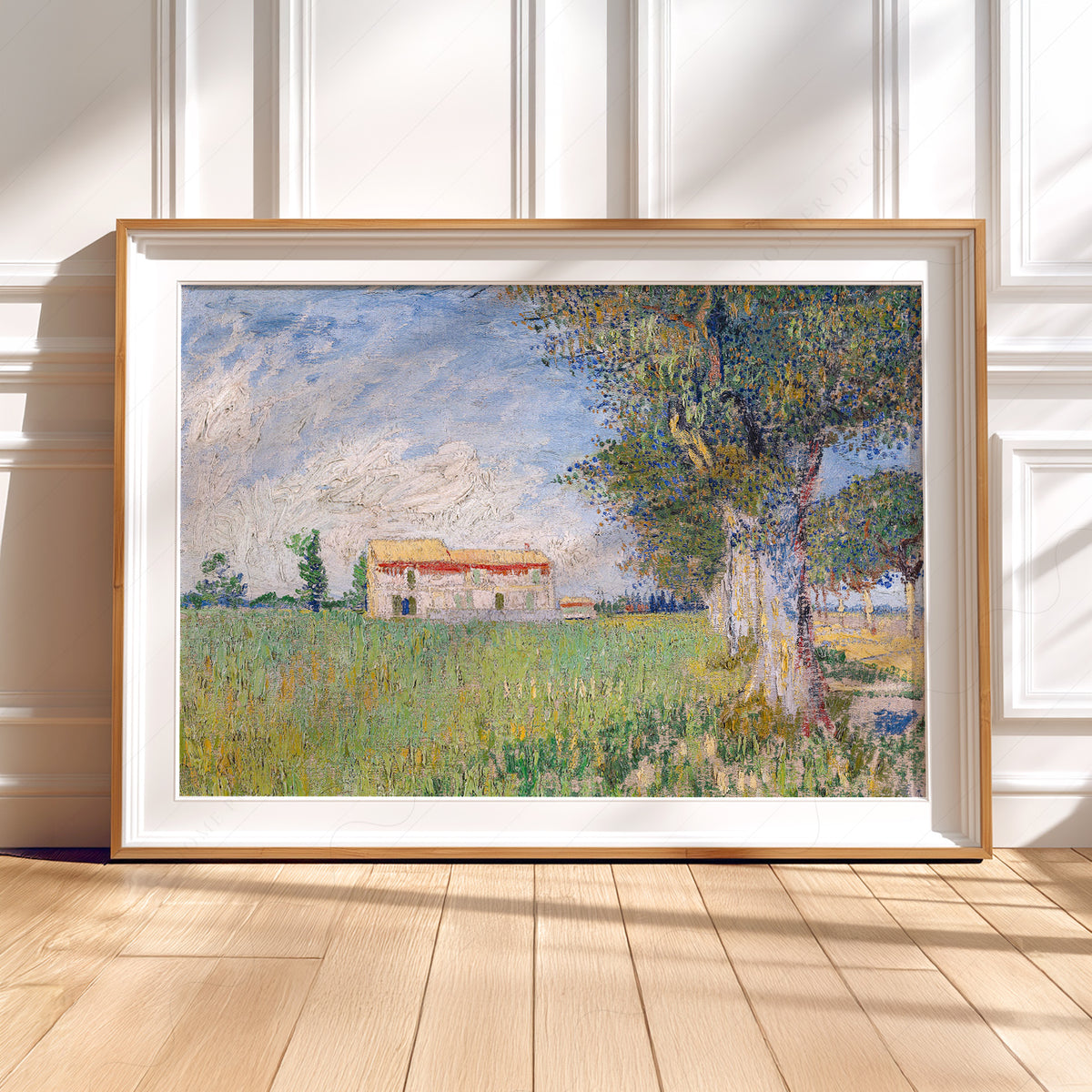 Vincent van Gogh Farmhouse in a Wheatfield Art Print — artwork preview 5