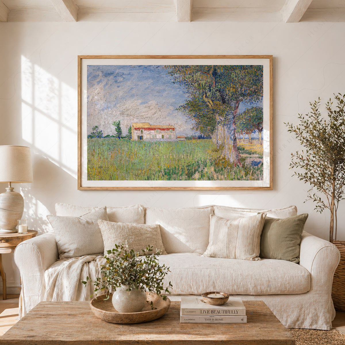 Vincent van Gogh Farmhouse in a Wheatfield Art Print — artwork preview 23