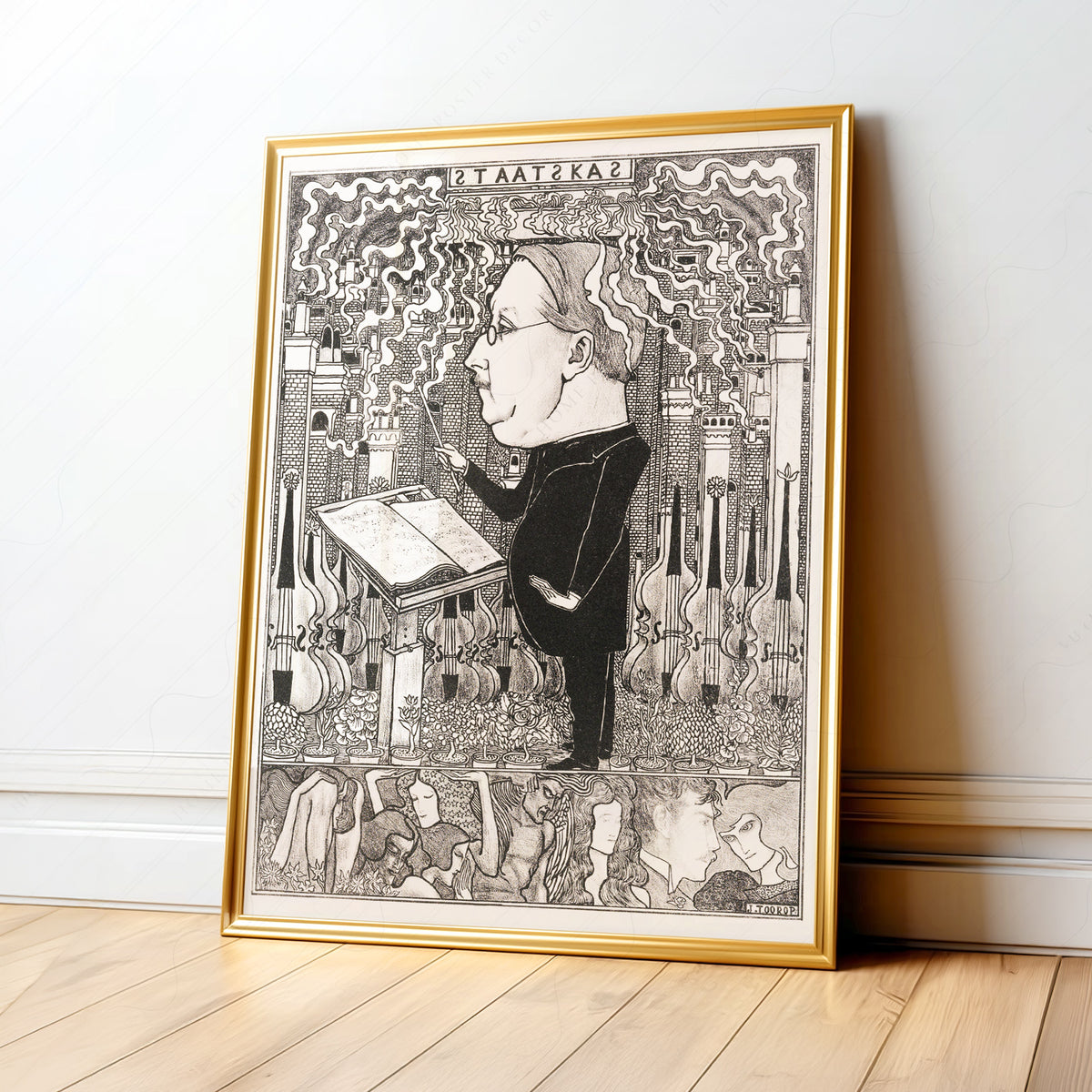 Jan Toorop Woman and Book Exhibition Poster Art Print — artwork preview 1
