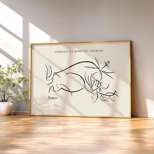 Pablo Picasso Corrida La Mort du Taureau Print – Minimalist Line Art — artwork preview 2