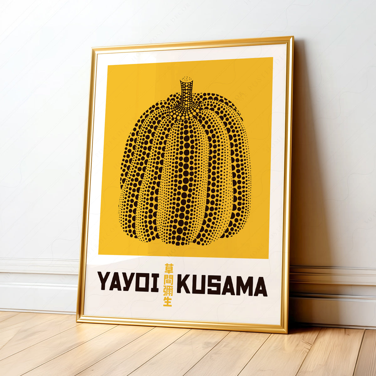 Yayoi Kusama Yellow Pumpkin Exhibition Poster Art Print — artwork preview 1