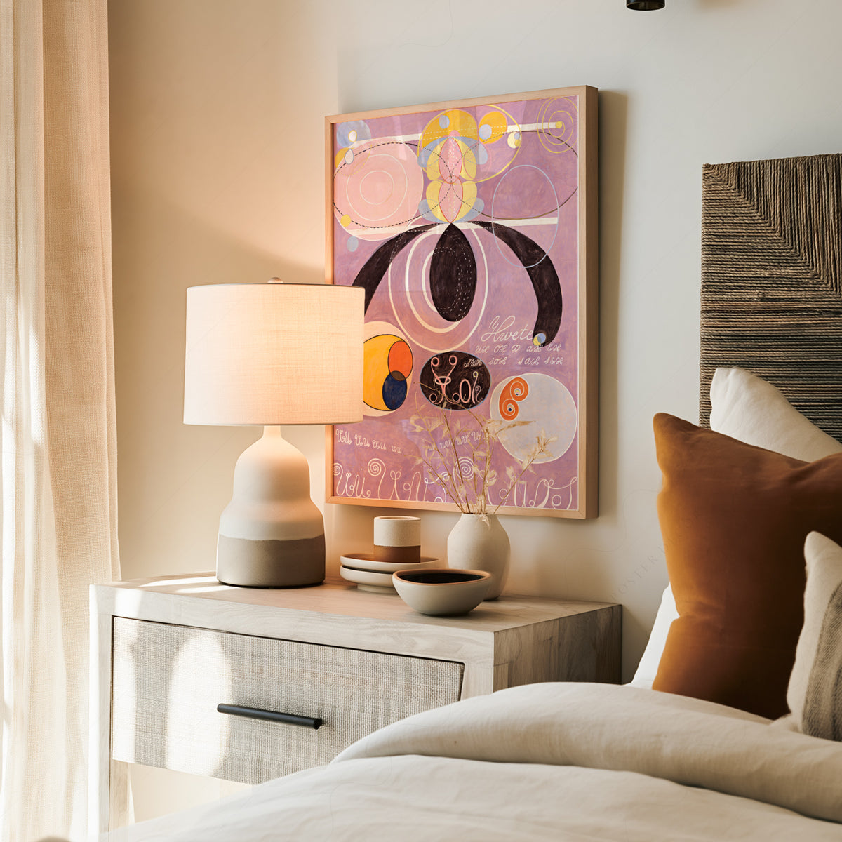 Hilma af Klint Pink Abstract Circles Art Print — artwork preview 19
