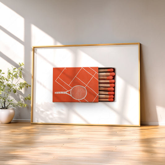 Paris Tennis Matchbox Print – French Open Clay Court Wall Art Poster — artwork preview 2