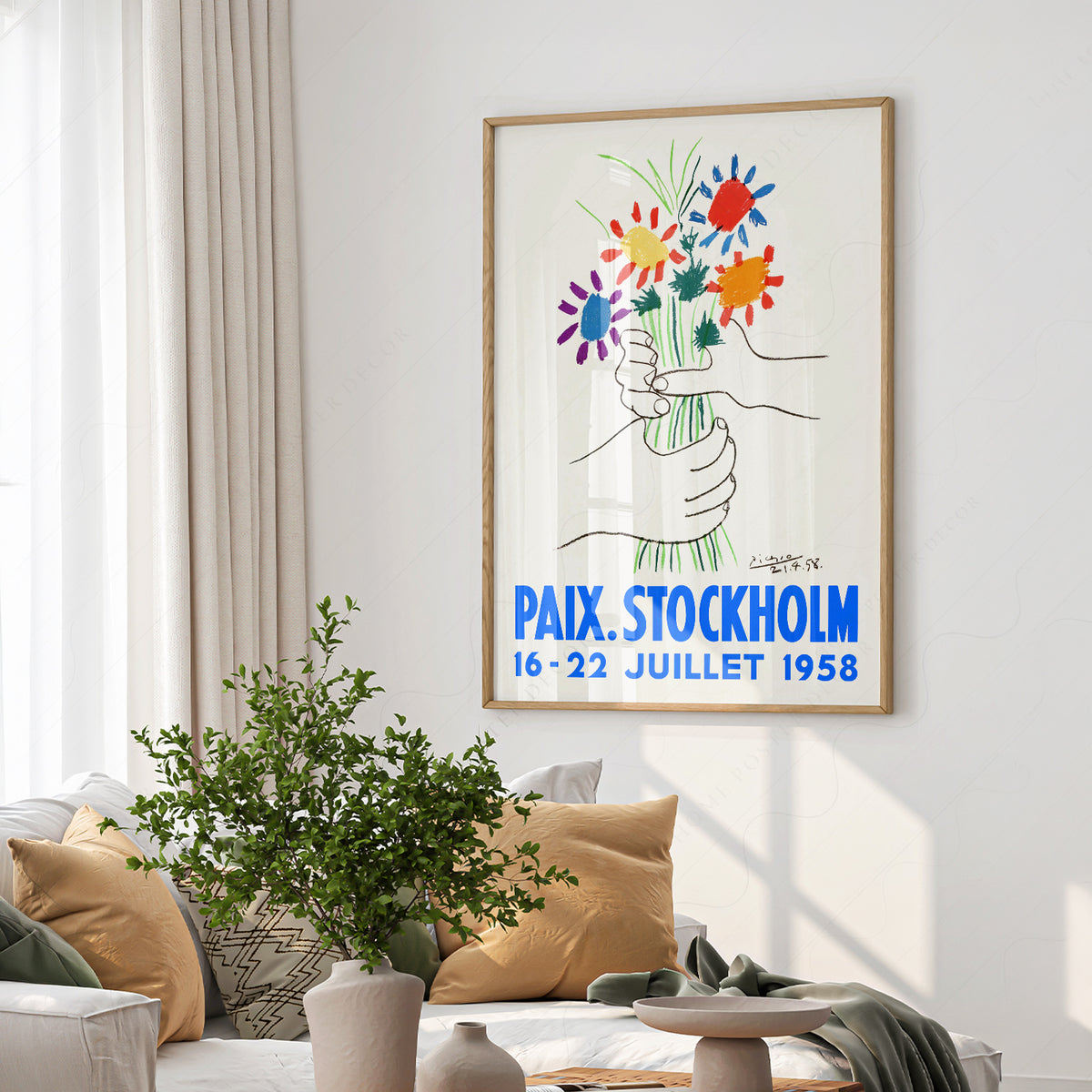 Pablo Picasso Bouquet of Peace Print – Vintage Exhibition Poster — artwork preview 6