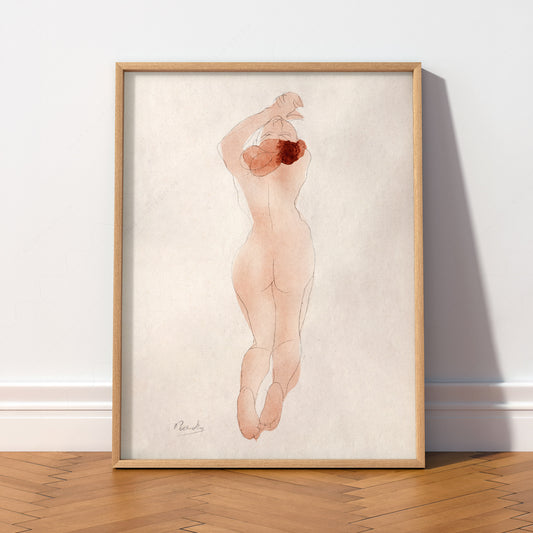 Auguste Rodin Female Nude Study Art Print – Classic Watercolor Poster — artwork preview 2