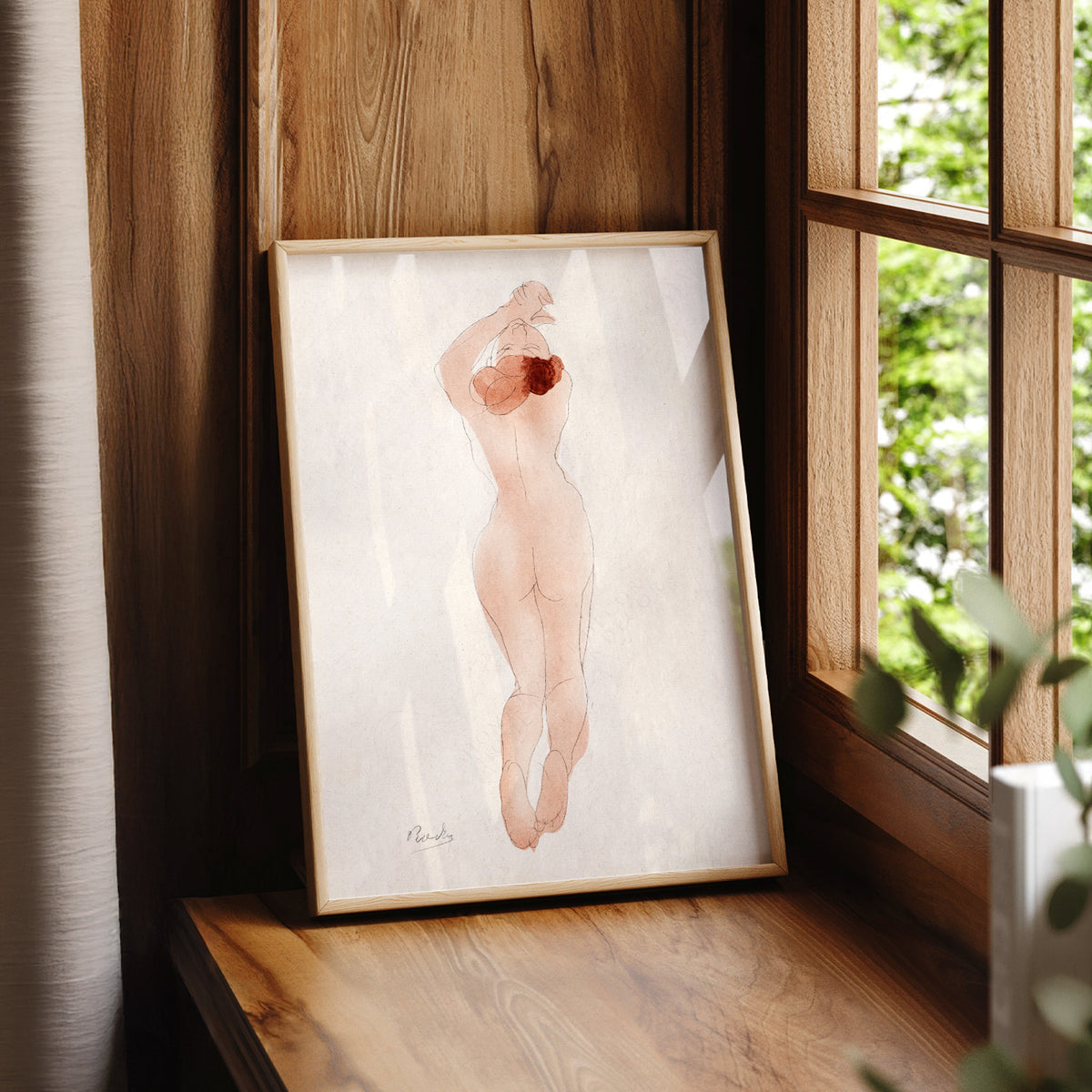 Auguste Rodin Female Nude Study Art Print – Classic Watercolor Poster — artwork preview 7