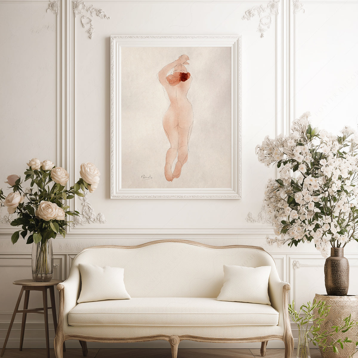 Auguste Rodin Female Nude Study Art Print – Classic Watercolor Poster — artwork preview 17