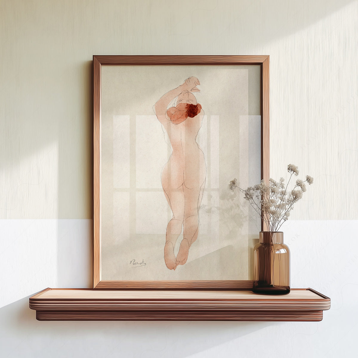 Auguste Rodin Female Nude Study Art Print – Classic Watercolor Poster — artwork preview 18