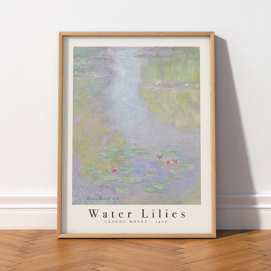 Claude Monet Water Lilies 1908 Art Print – Classic Wall Decor Poster — artwork preview 2