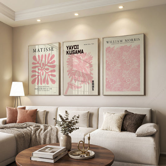 Matisse Morris Kusama Set of 3 Pink Art Prints – Gallery Wall Decor — artwork preview 7