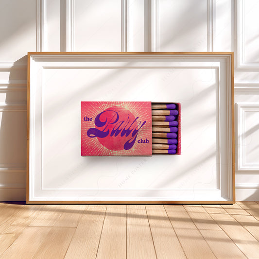 The Party Club Vintage Matchbox Print – Retro Disco Wall Art Poster — artwork preview 5