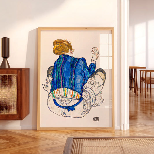 Egon Schiele Seated Woman Back View 1917 Art Print – Expressionist Wall Art — artwork preview 5