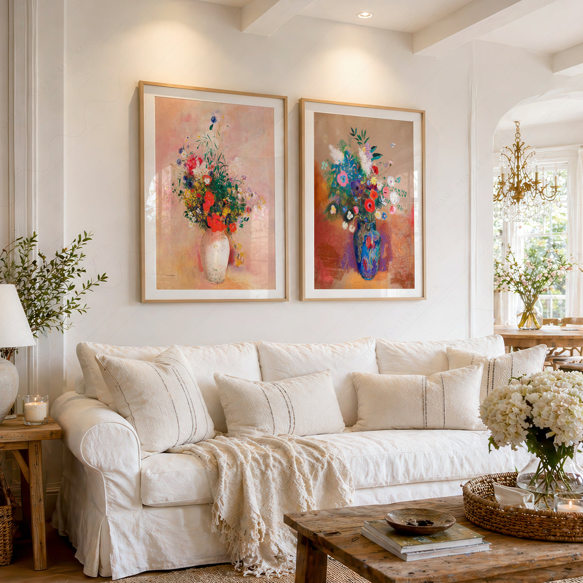 Odilon Redon Flower Vase Pair – Set of 2 Art Prints — artwork preview 1