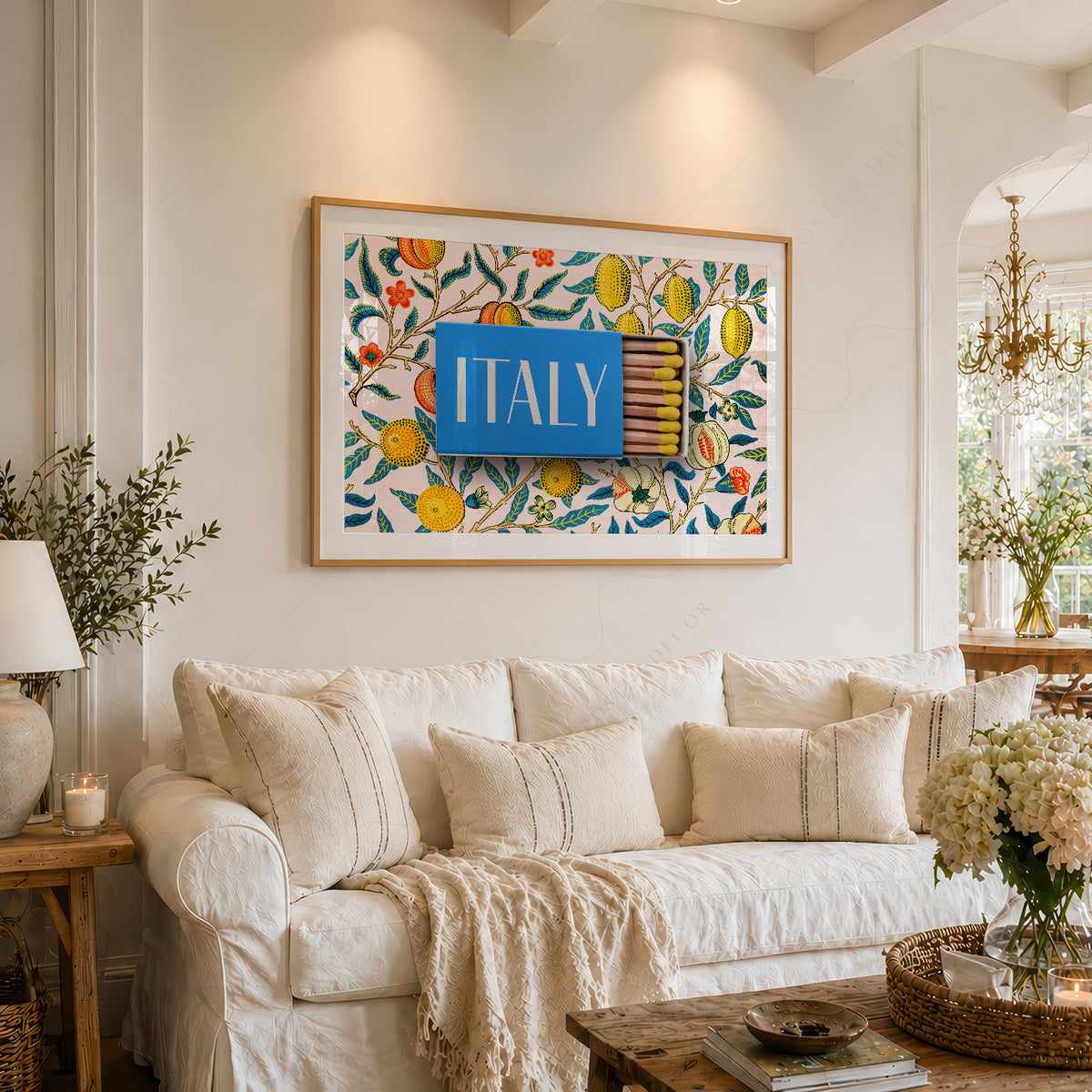 Italy Matchbox with Lemons Art Print — artwork preview 6