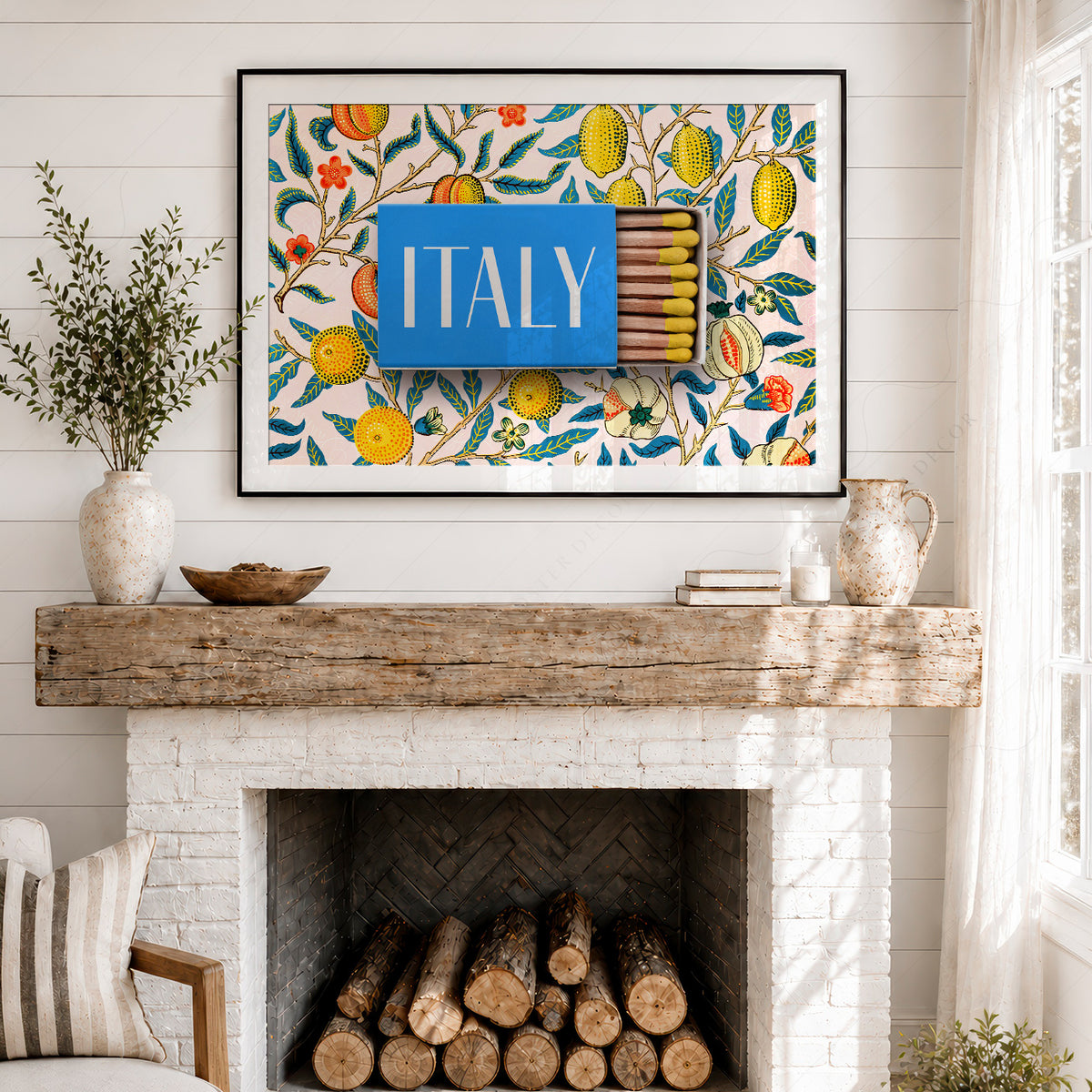 Italy Matchbox with Lemons Art Print — artwork preview 18