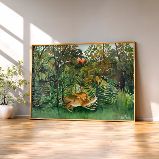 Henri Rousseau The Hungry Lion Art Print – Jungle Wall Art Poster – 10-11 — artwork preview 2