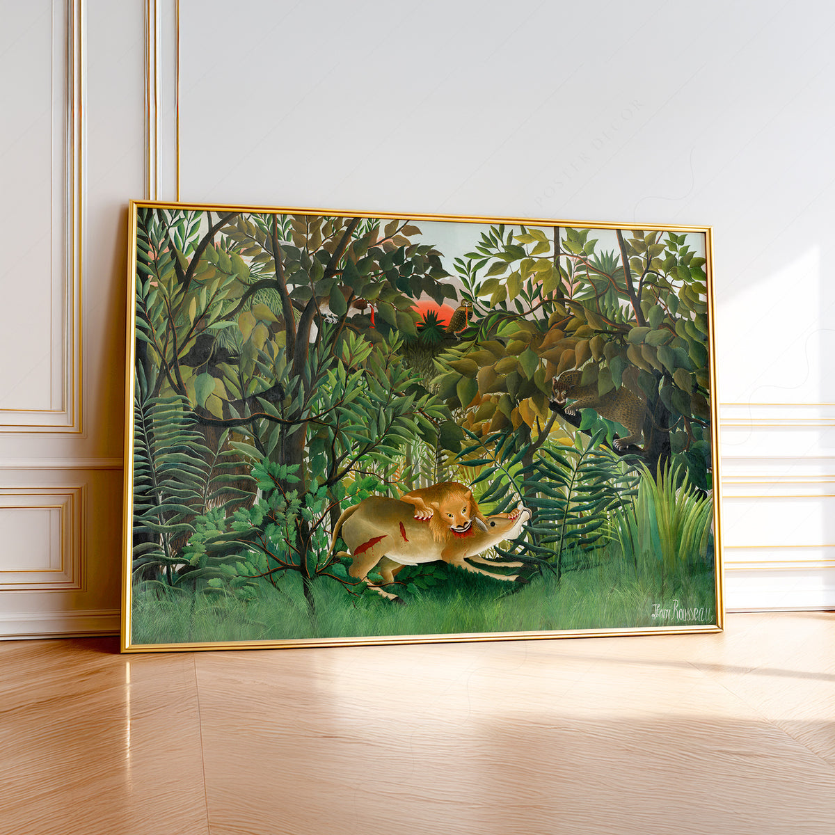 Henri Rousseau The Hungry Lion Art Print – Jungle Wall Art Poster – 10-11 — artwork preview 1