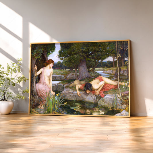 John William Waterhouse Echo and Narcissus Print – Pre-Raphaelite Art – 78-04 — artwork preview 2