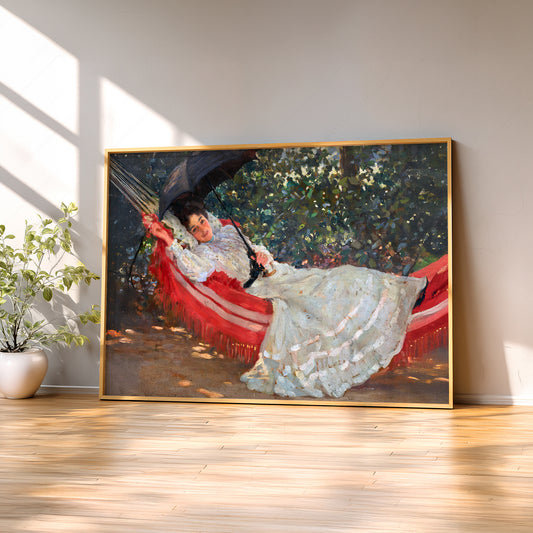 William Henry Margetson The Red Hammock Art Print — artwork preview 2