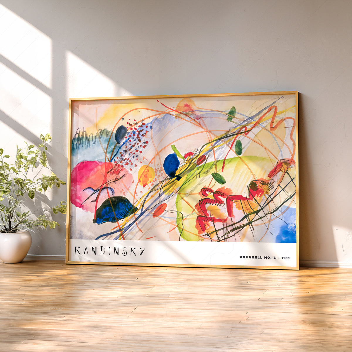 Wassily Kandinsky Abstract Watercolour Exhibition Poster Art Print — artwork preview 2