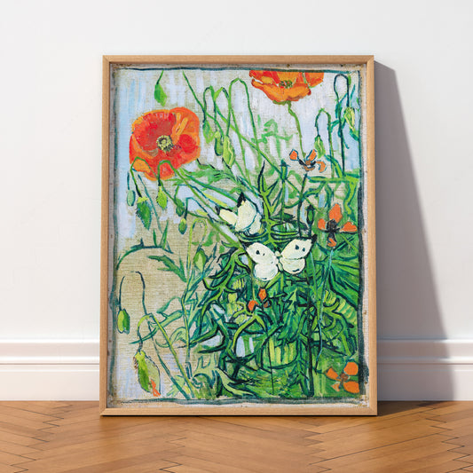 Vincent Van Gogh Butterflies and Poppies Art Print – Floral Wall Decor — artwork preview 2
