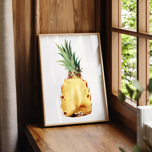 Vintage Pineapple Botanical Art Print – Tropical Kitchen Wall Decor – 08-13 — artwork preview 7