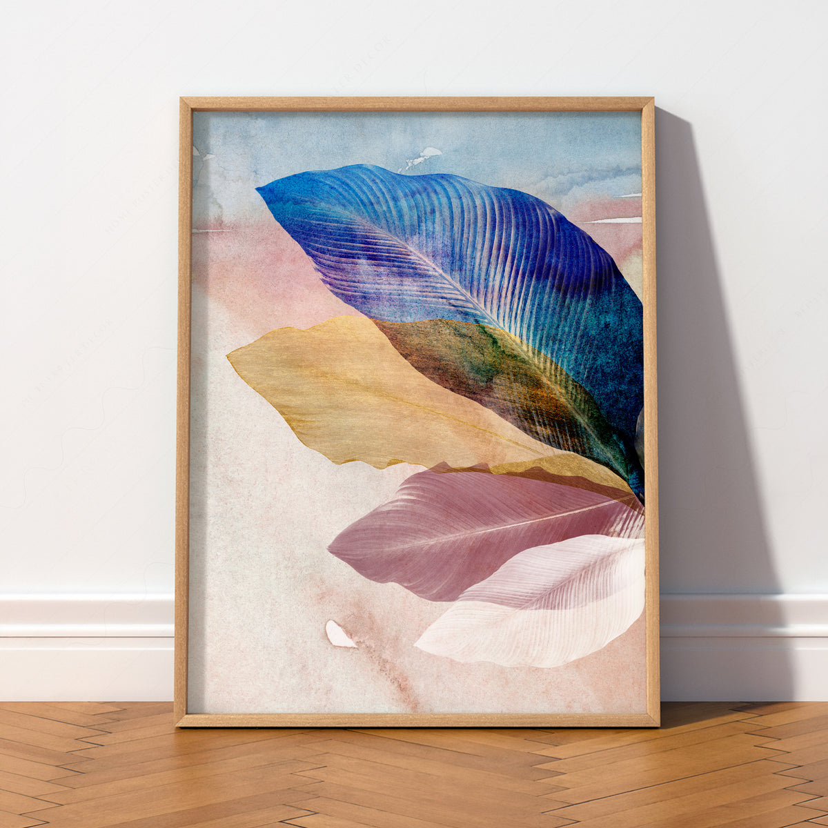 Abstract Botanical Leaves Art Print – Modern Colorful Wall Decor Poster – 19-11 — artwork preview 2