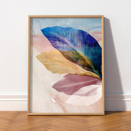 Abstract Botanical Leaves Art Print – Modern Colorful Wall Decor Poster – 19-11 — artwork preview 2