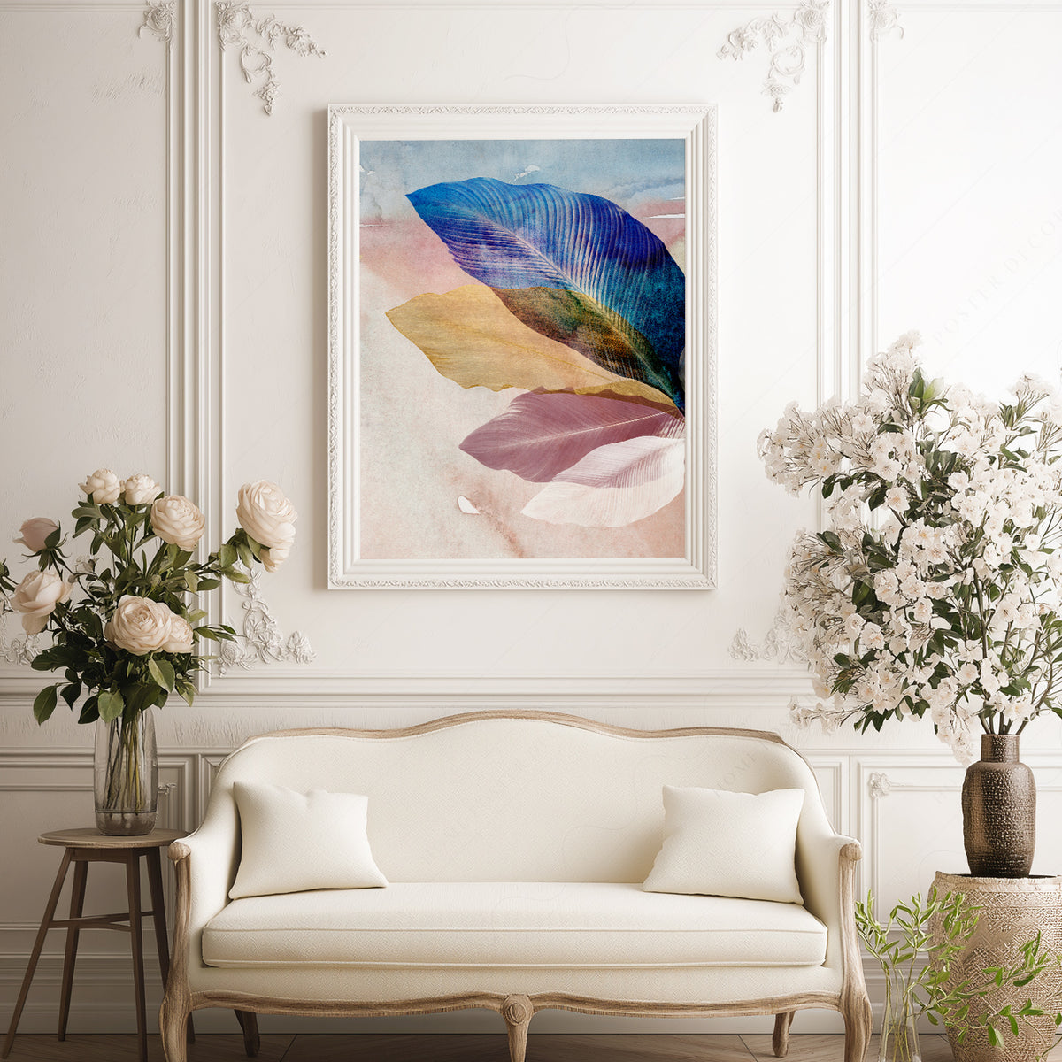 Abstract Botanical Leaves Art Print – Modern Colorful Wall Decor Poster – 19-11 — artwork preview 17