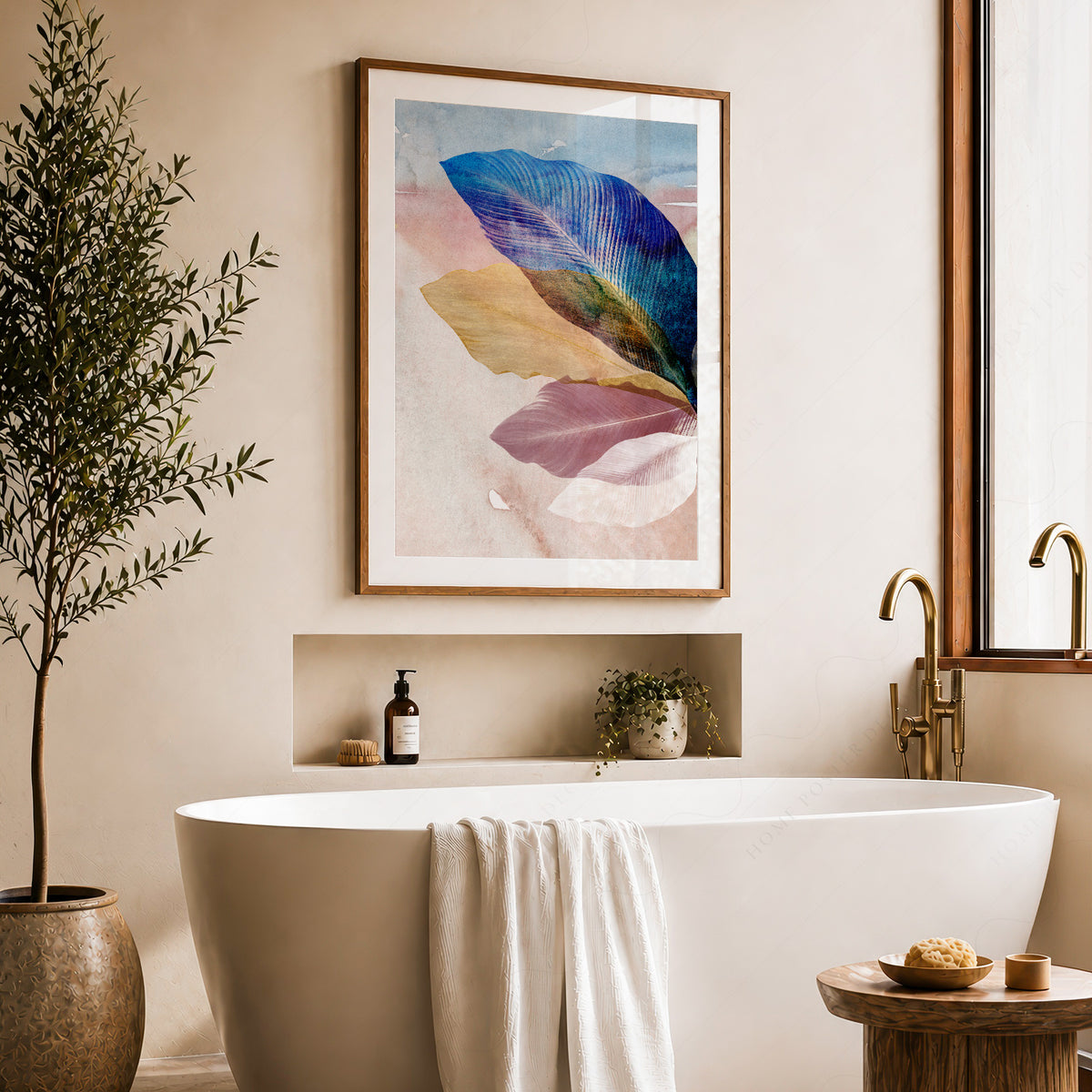 Abstract Botanical Leaves Art Print – Modern Colorful Wall Decor Poster – 19-11 — artwork preview 22