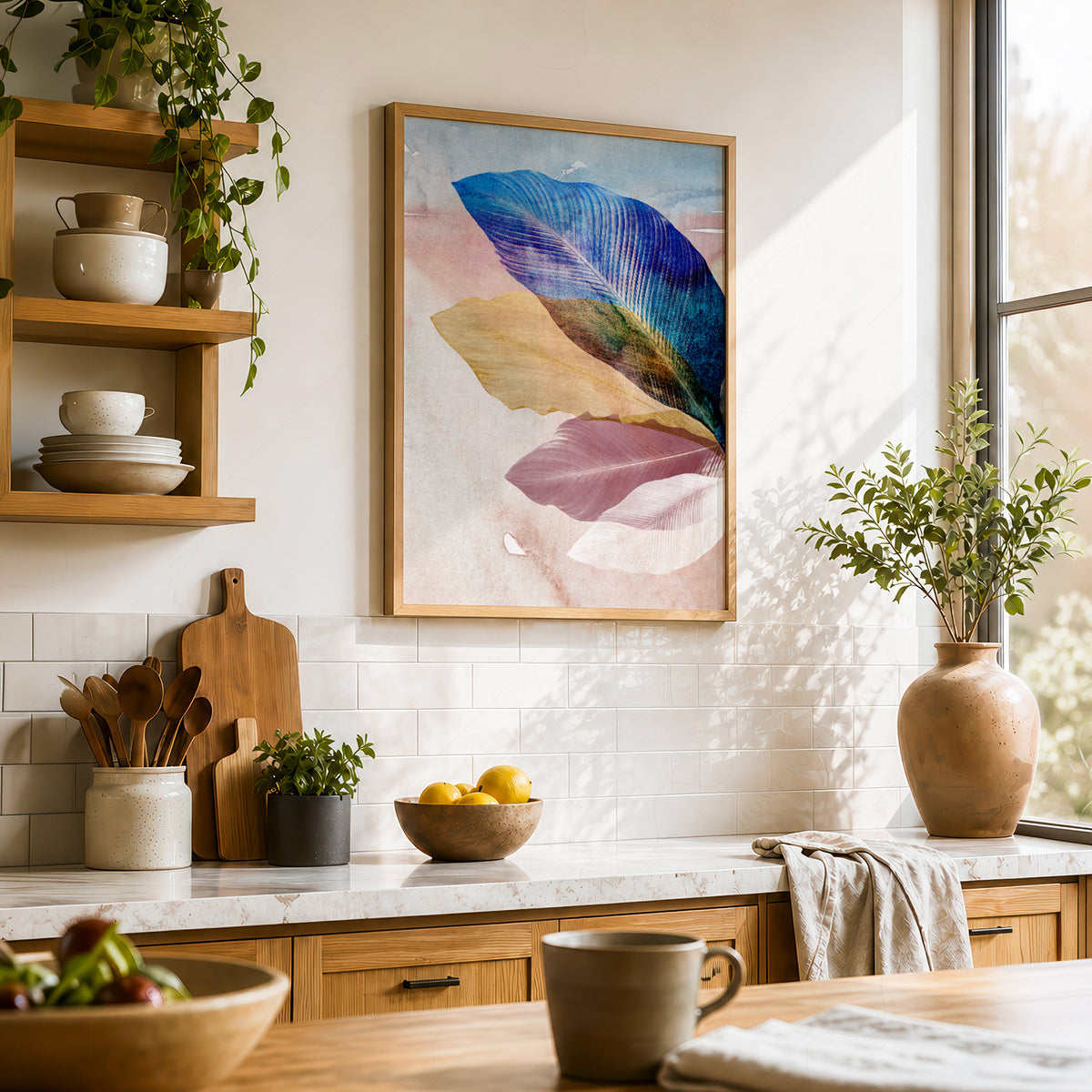 Abstract Botanical Leaves Art Print – Modern Colorful Wall Decor Poster – 19-11 — artwork preview 23
