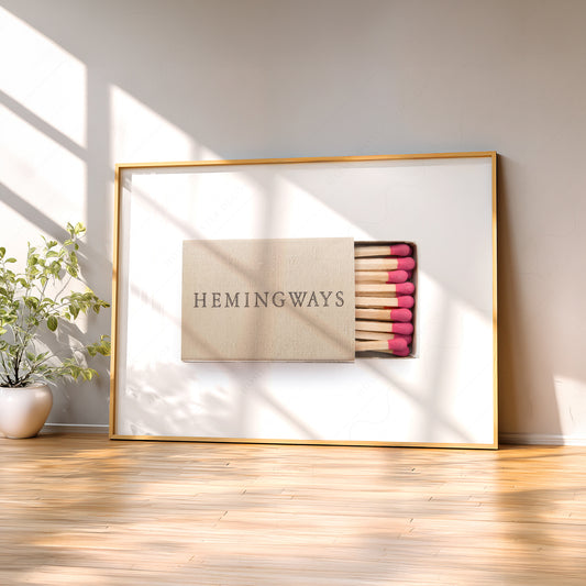 Hemingways Vintage Matchbox Print – Elegant Literary Wall Art Poster — artwork preview 2