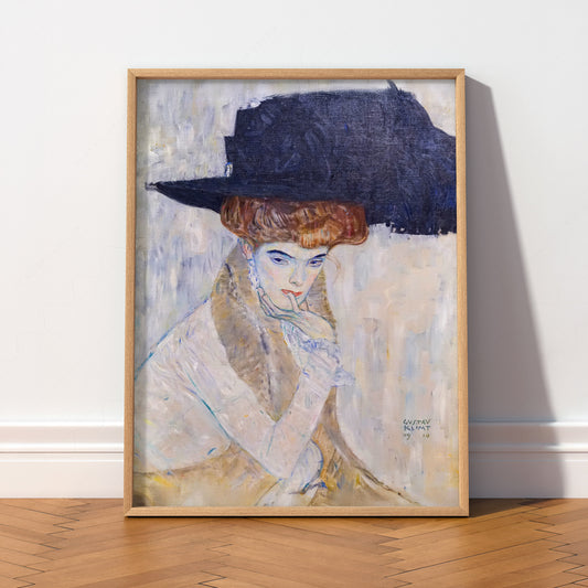 Gustav Klimt The Black Feather Hat Print – Elegant Portrait Wall Art — artwork preview 2
