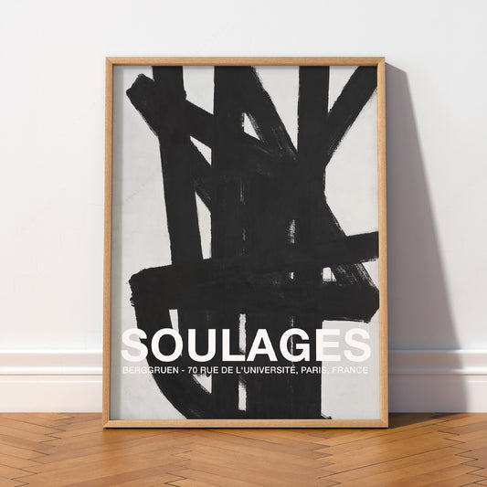 Pierre Soulages Berggruen Exhibition Poster – Abstract Modern Wall Art — artwork preview 2