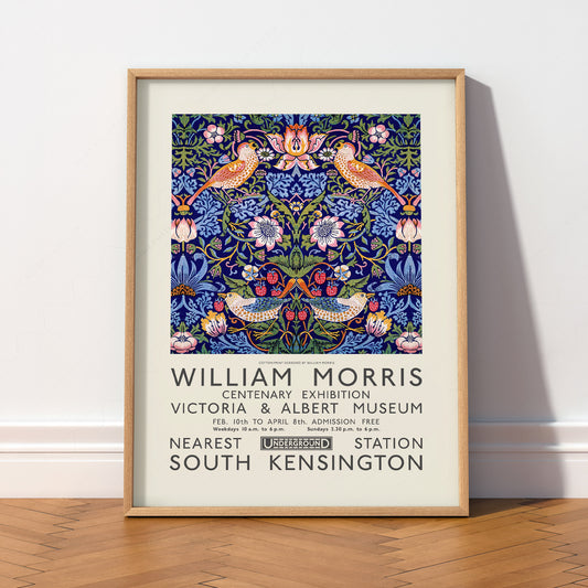 William Morris Strawberry Thief Exhibition Poster – Arts & Crafts Wall Art — artwork preview 2