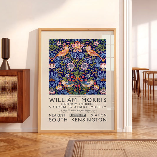 William Morris Strawberry Thief Exhibition Poster – Arts & Crafts Wall Art — artwork preview 5