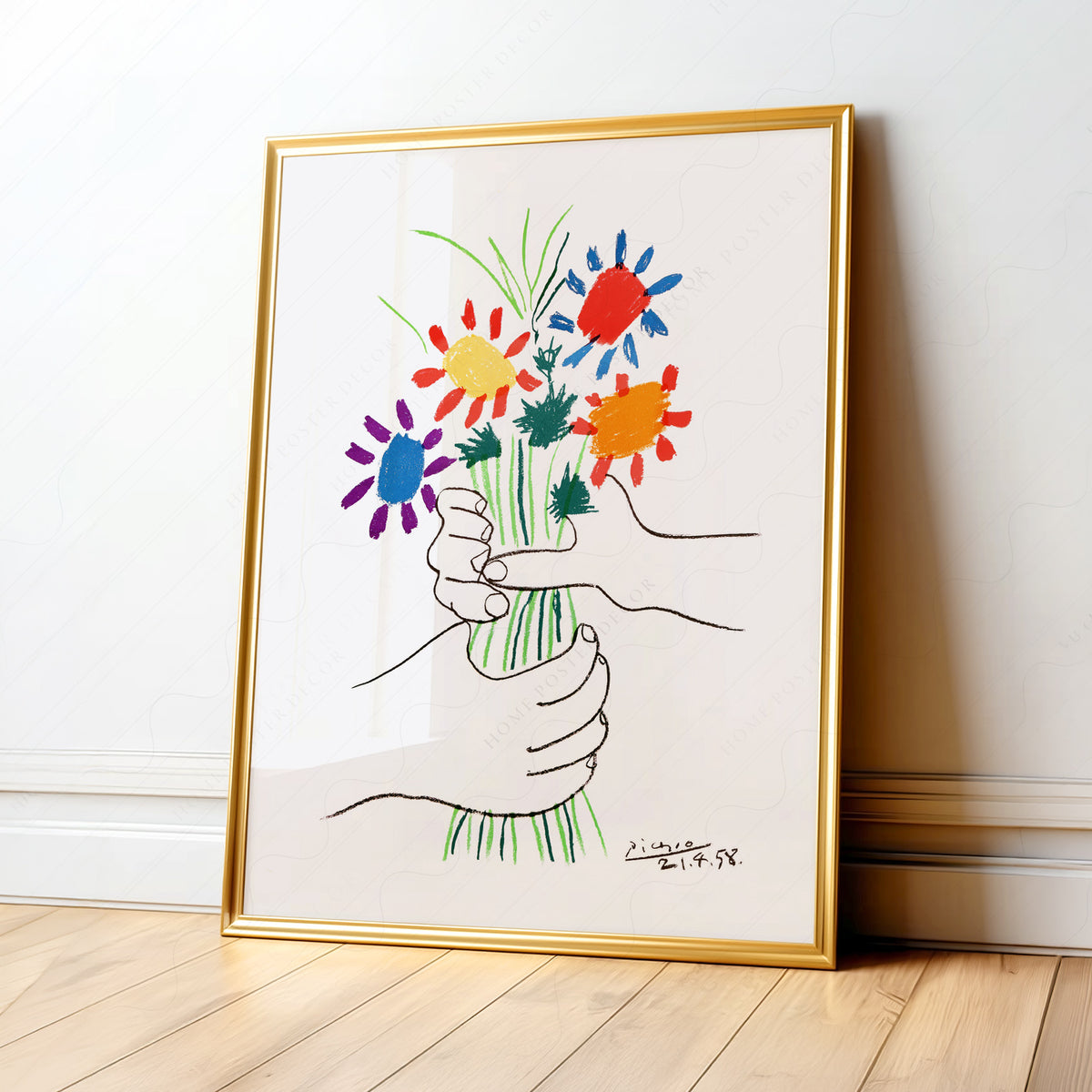 Pablo Picasso The Flowers of Peace 1958 Art Print – Modern Wall Decor — artwork preview 1