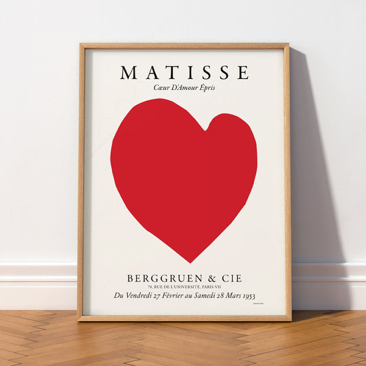 Henri Matisse Coeur D'Amour Épris Exhibition Print – Red Heart Poster — artwork preview 2