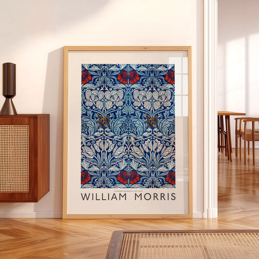William Morris Blue Floral Cotton Print – Arts and Crafts Wall Art — artwork preview 5