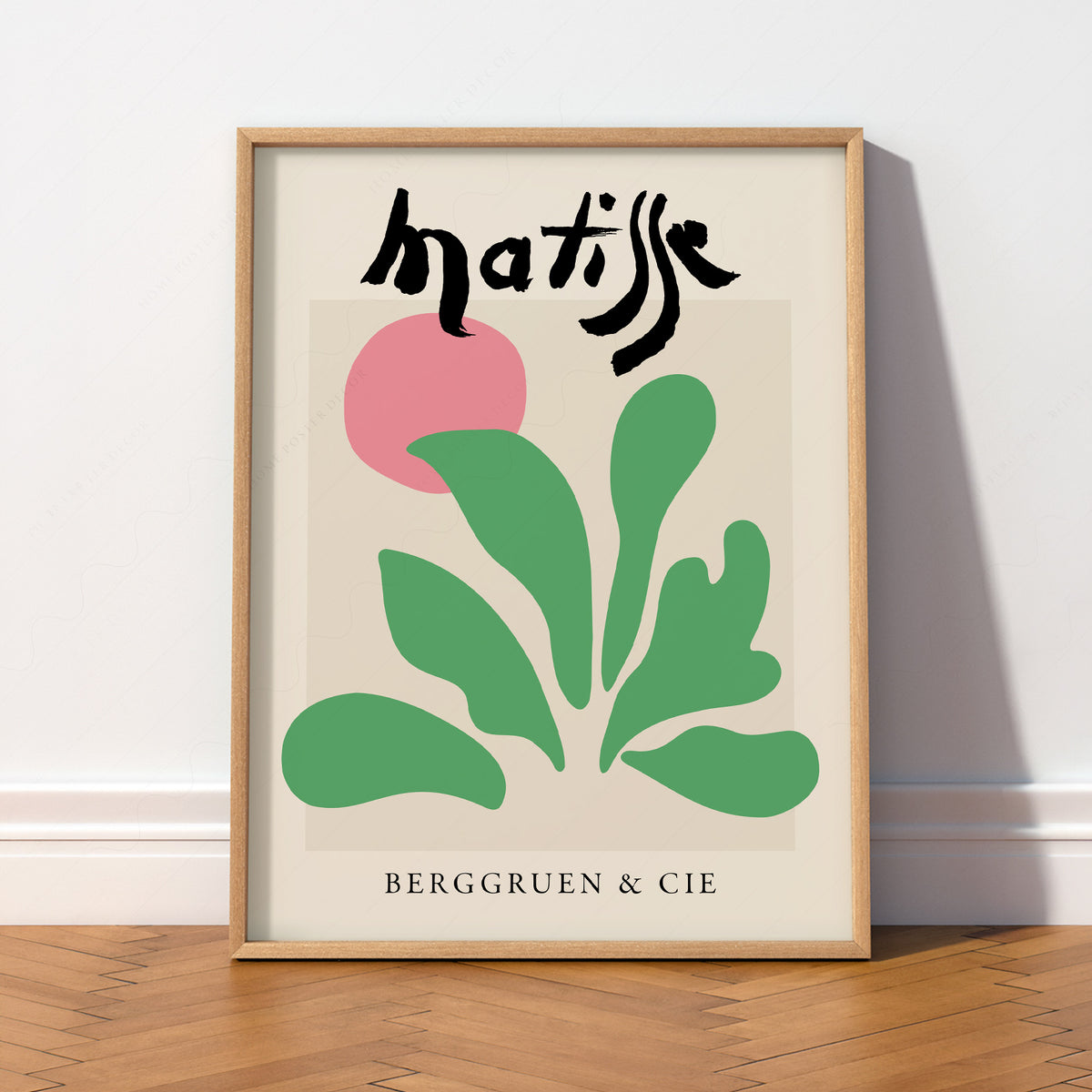 Henri Matisse Green Leaf and Pink Circle Art Print — artwork preview 2