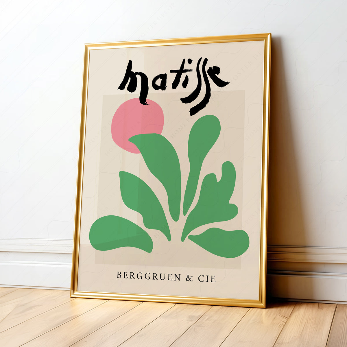 Henri Matisse Green Leaf and Pink Circle Art Print — artwork preview 1