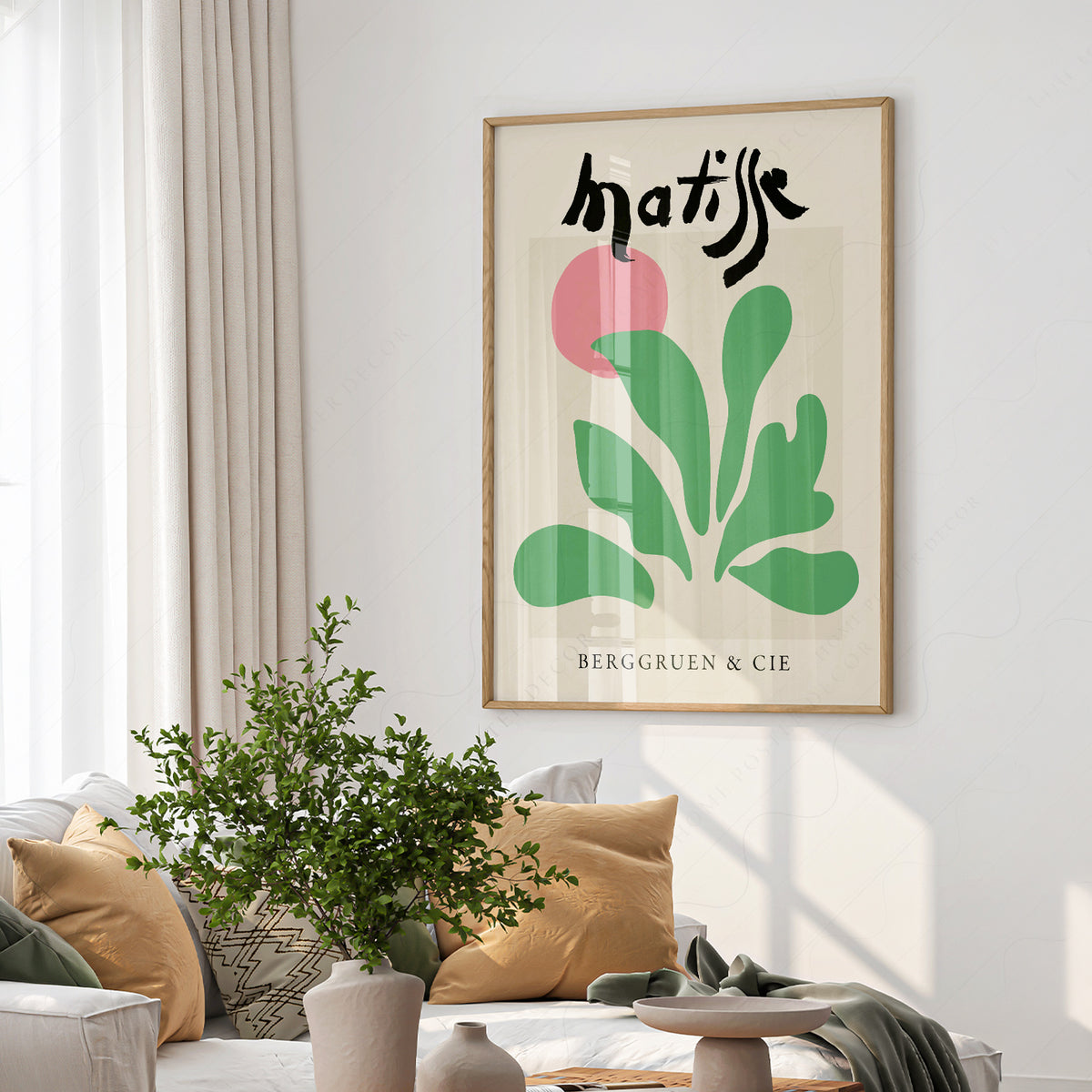 Henri Matisse Green Leaf and Pink Circle Art Print — artwork preview 6