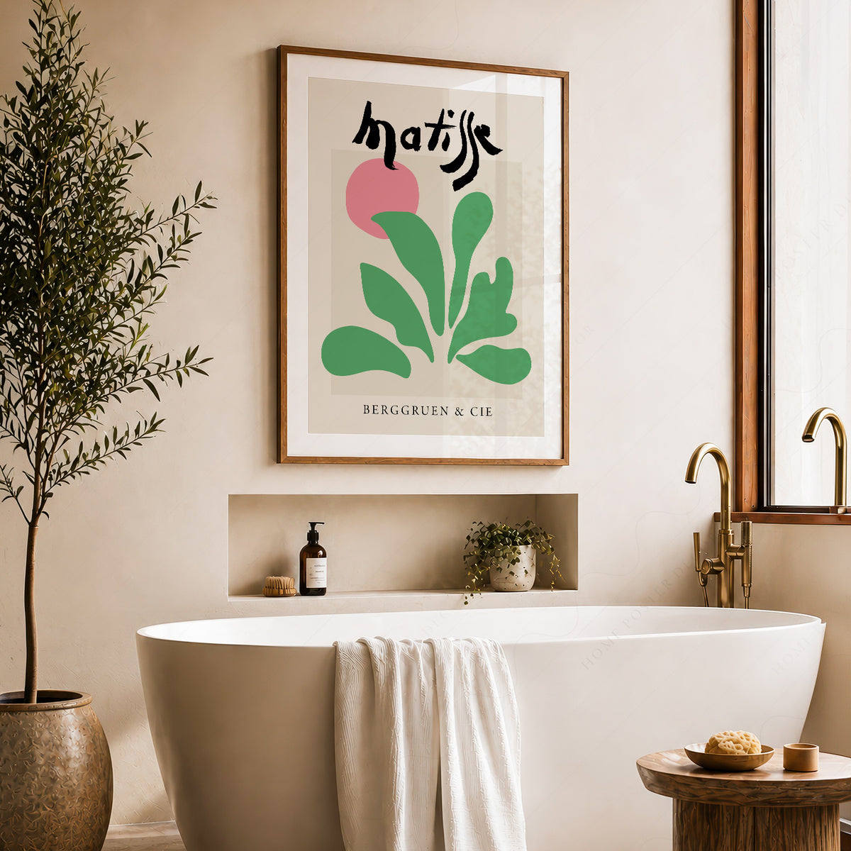 Henri Matisse Green Leaf and Pink Circle Art Print — artwork preview 22